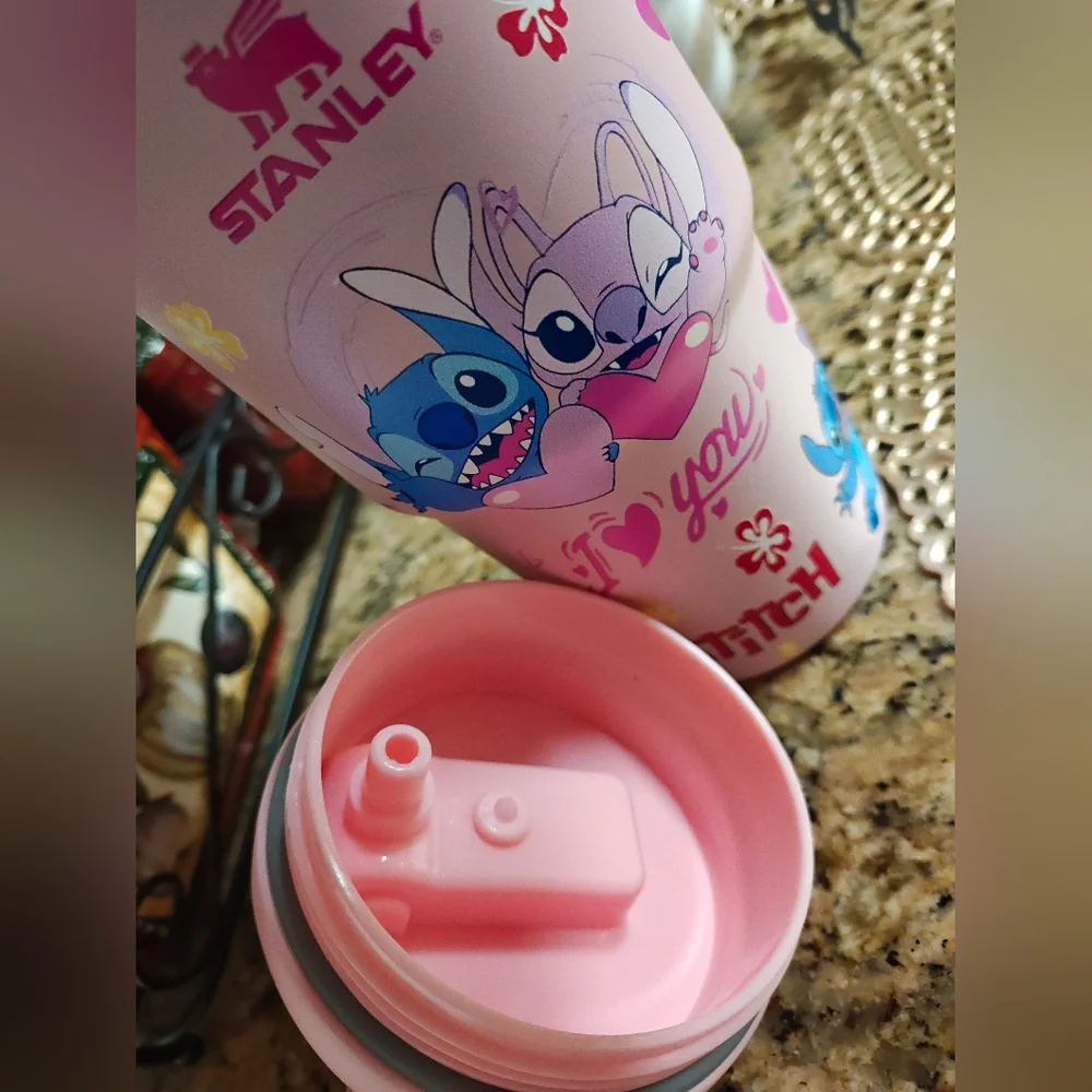 Stanley Pink Tumbler with Cartoon Design - Picture 3 of 7